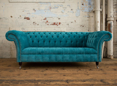 Chesterfield Original Sofa Couch Textil Sofas Couchen Polster Stoff Neu